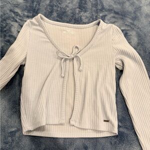 Hollister Light Gray Ribbed Top